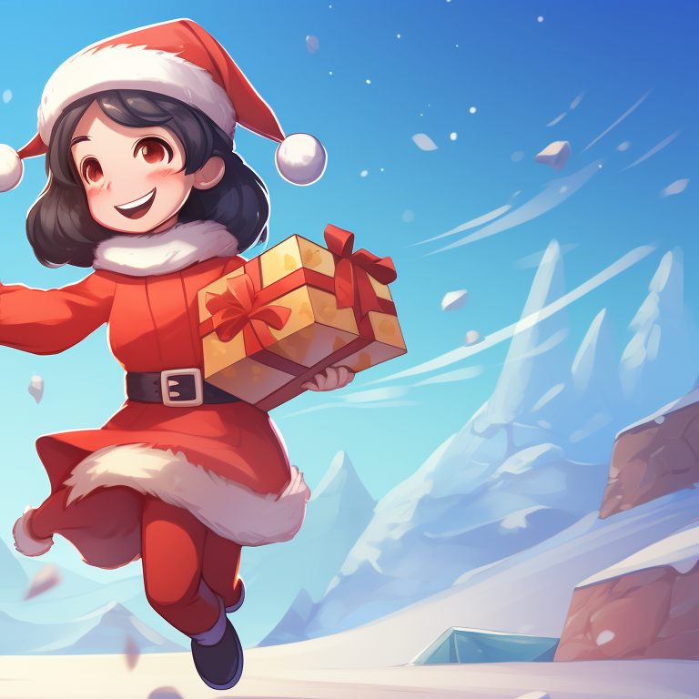 Two characters under a mistletoe, soft lights and vibrant hues, eyes meeting. creative matching christmas tiktok pfp pfp for discord.