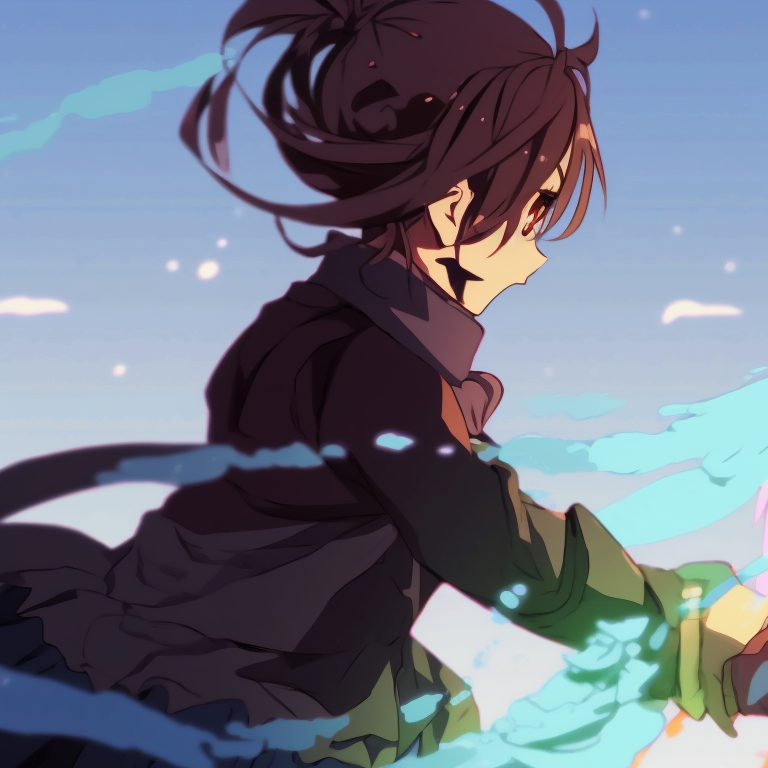 Two characters in battle stances, full of energy with dynamic lines and bold colors. delightful matching pfp gif pfp for discord.