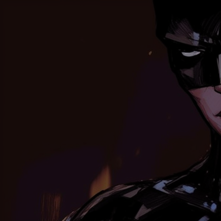 Close-up of Batman and Catwoman, intense expressions, with the cityscape of Gotham behind. batman and catwoman pfp inspirations pfp for discord.