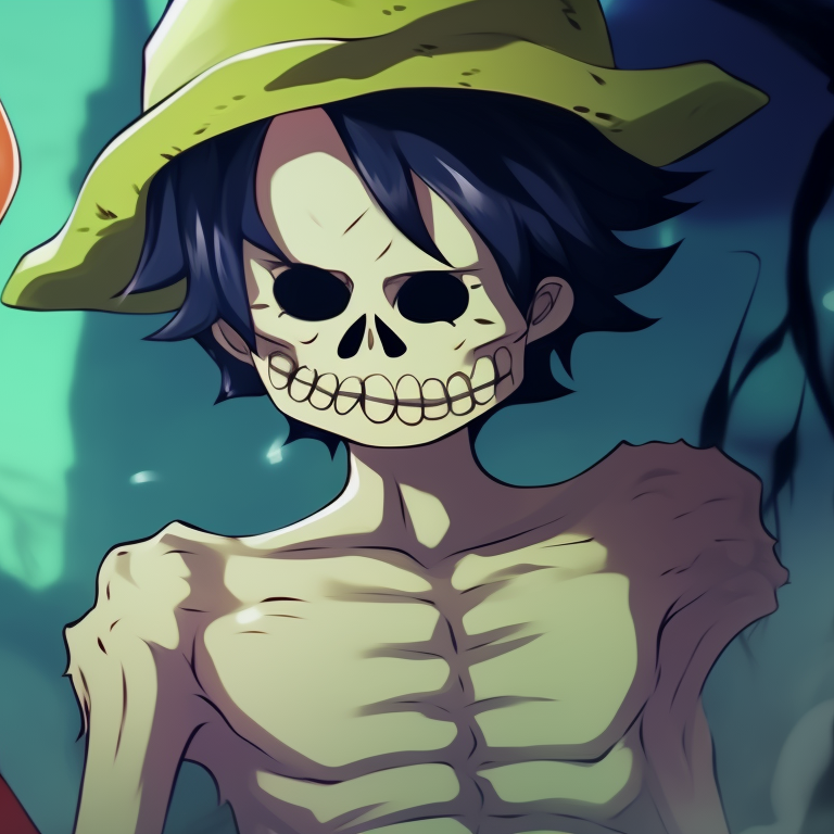 Luffy and Zoro with contrasting expressions, dramatic shading and energetic vibe. unique luffy and zoro halloween theme pfp pfp for discord.