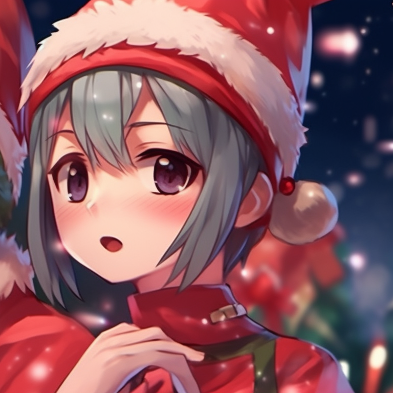 Two characters holding matching gift boxes under a Christmas tree, festive colors and soft lighting. incredible matching christmas pfp ideas pfp for discord.