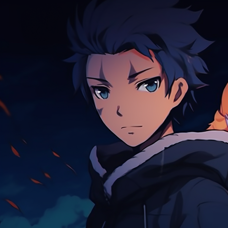 Two characters in Halloween costumes, vivid in color and emphasizing a dramatic perspective with a moonlit backdrop. a silent voice anime characters for matching halloween theme pfp pfp for discord.