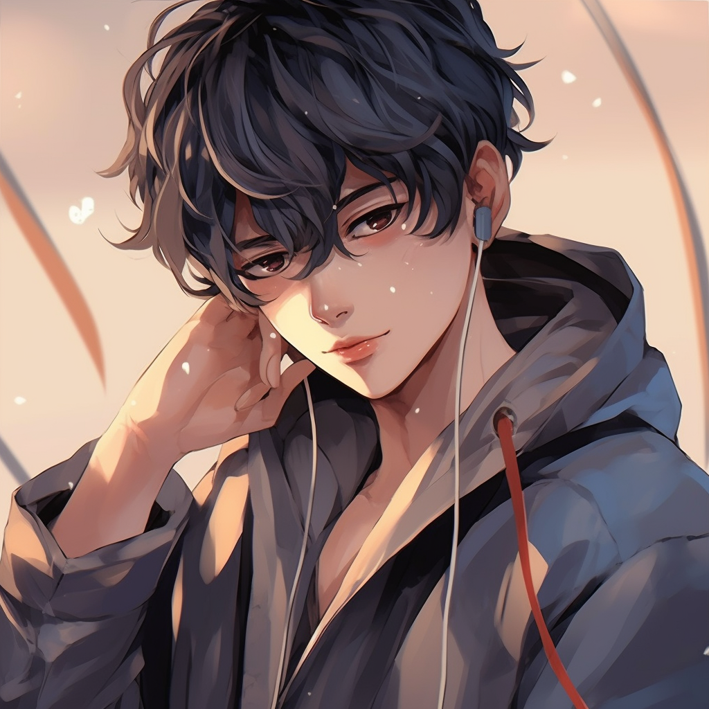 Anime boy in modern fashion, with detailed character design and subtle gradients. aesthetic anime guys pfp pfp for discord.