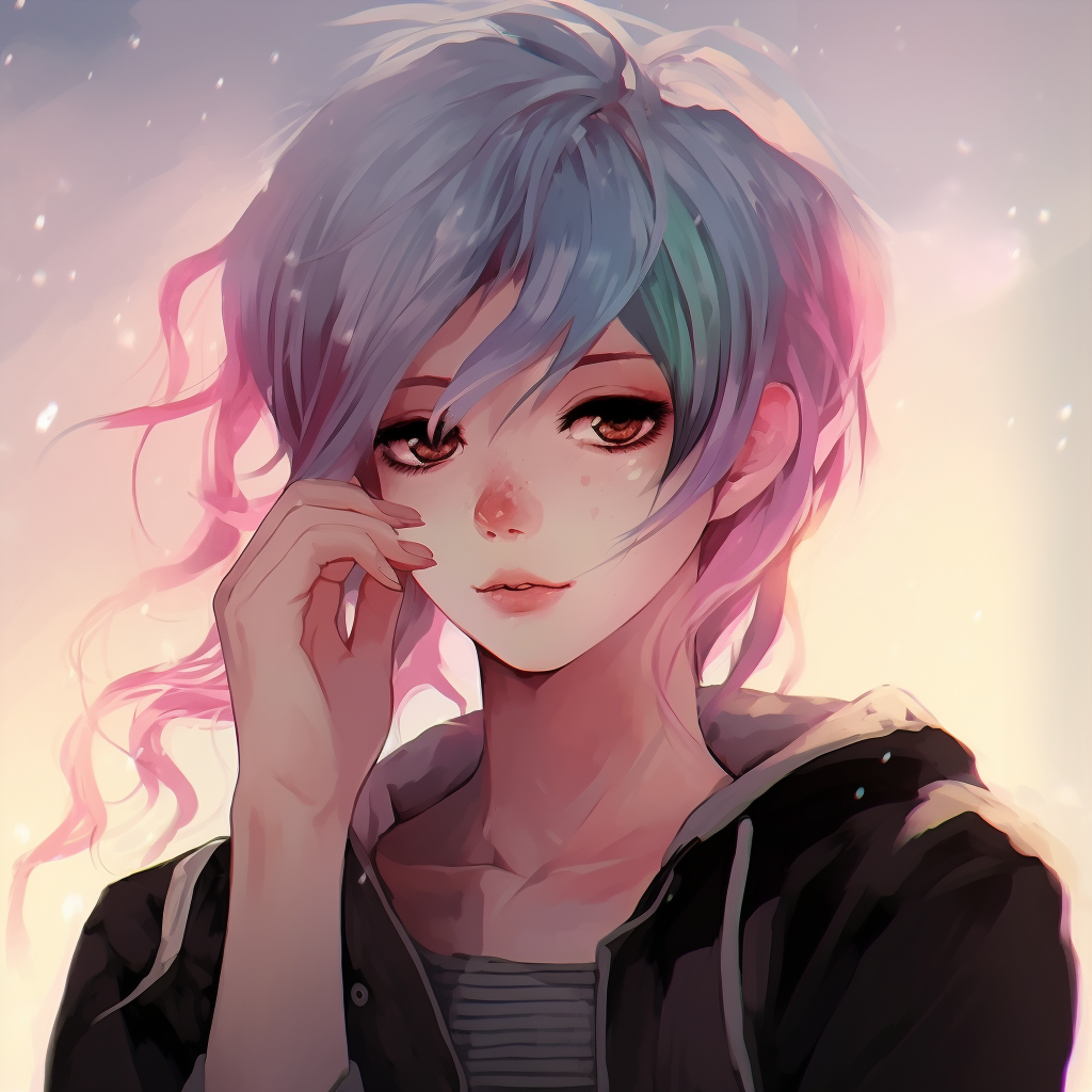 Anime girl casting magic, dynamic pose and luminous effects. unique aesthetic anime pfp