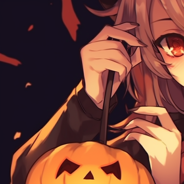 Two ghost characters, vibrant and contrasting pastel colors, flowing style. hot matching pfp halloween theme for couples pfp for discord.