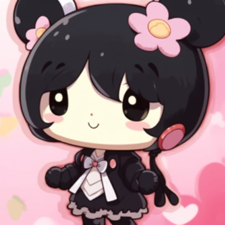 My Melody and Kuromi in active poses, vibrant colors and distinctive line art. best collection of my melody and kuromi pfp match pfp for discord.