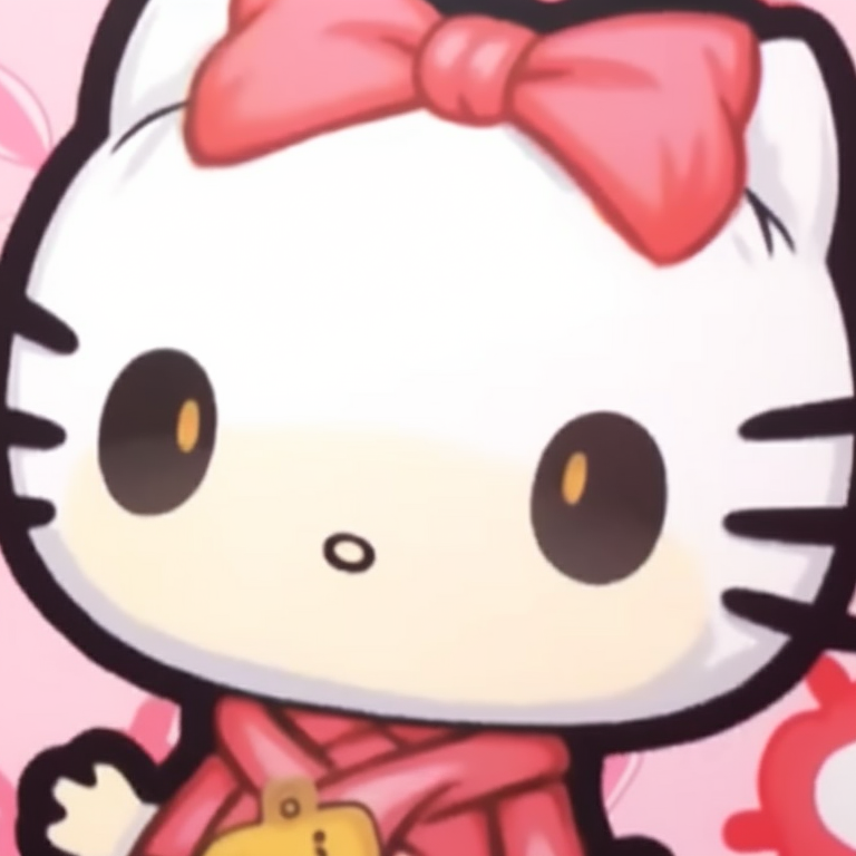 Two Hello Kitty characters under a starry sky, midnight blue hues. hello kitty matching pfp ideas pfp for discord.