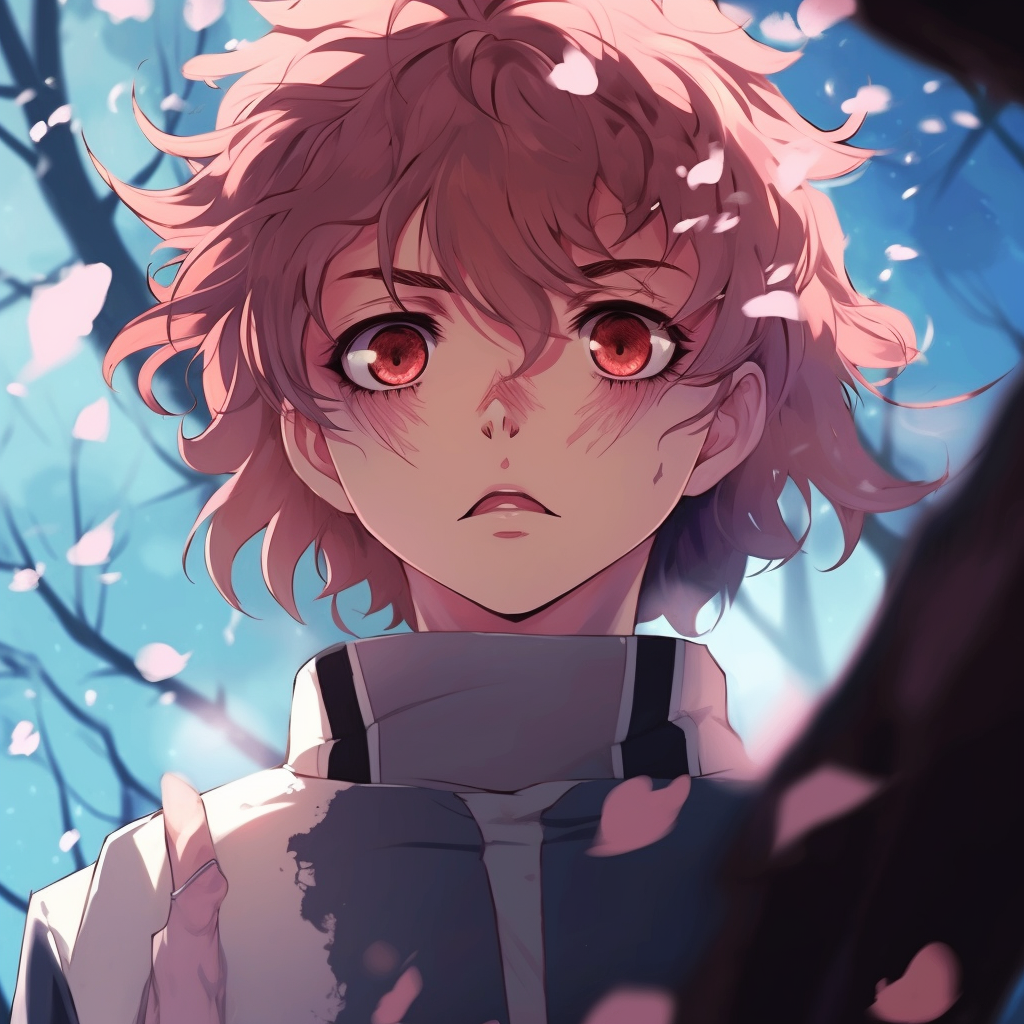 Anime character under cherry blossom tree, soft pastel colors and intricate detailing. original high quality anime pfp collections