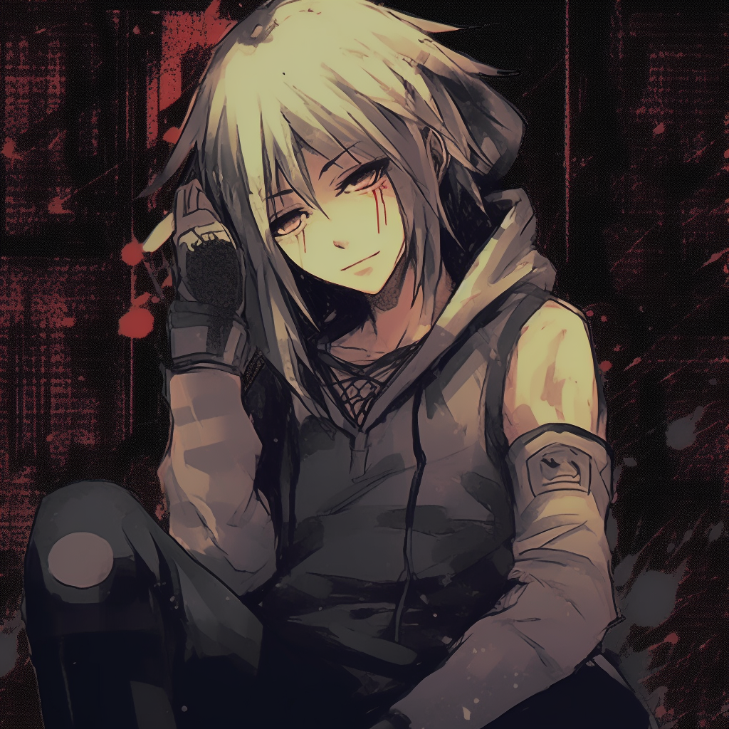 Intense close-up of Naruto in grunge aesthetic, highlighting facial details and rough textures. ultimate grunge anime aesthetic wallpapers