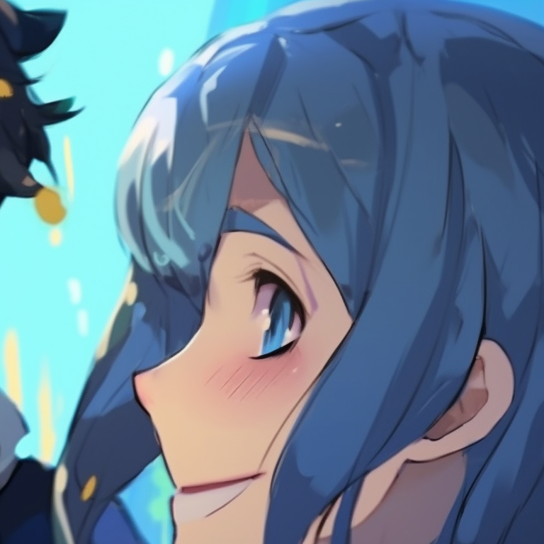 Two characters in shadow, under a starlit sky, cool tones and an air of mystery. blue lock matching pfp - animated series pfp for discord.