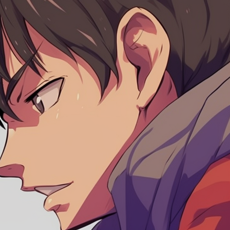 Two male characters, vibrant colors and expressive features, engaged in an animated discussion. bl anime matching pfp pfp for discord.