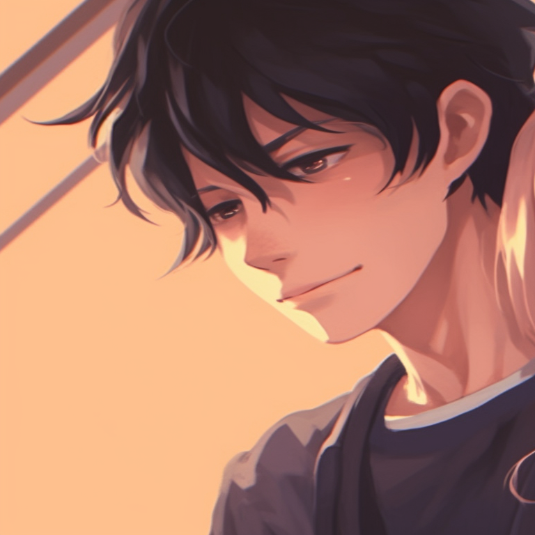 Two characters with musical instruments, soft color palette with sketchy style classic matching pfp couples pfp for discord.