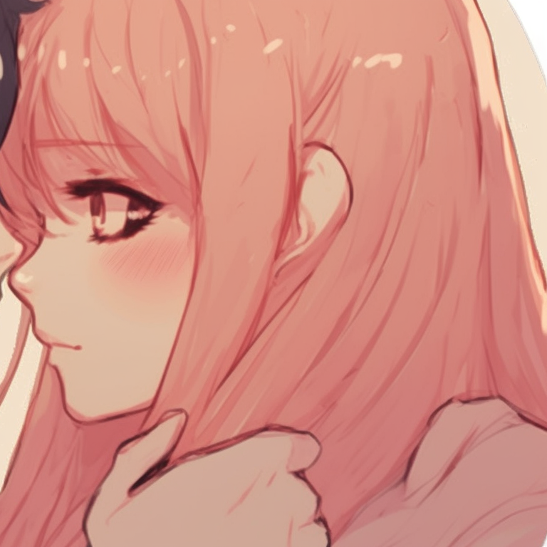 Two characters interacting playfully, dynamic poses and bright, cheerful colors. adorable matching pfp for couples pfp for discord.