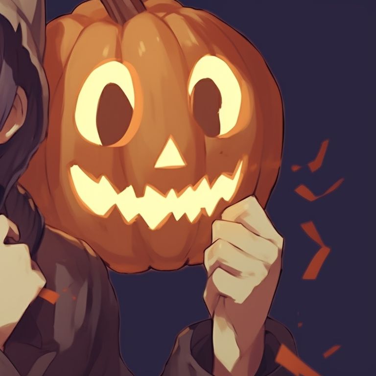 Two characters, one with a cat motif and the other in a witch outfit, complementary designs and mischievous smiles. couples matching pfp pinterest halloween pfp for discord.