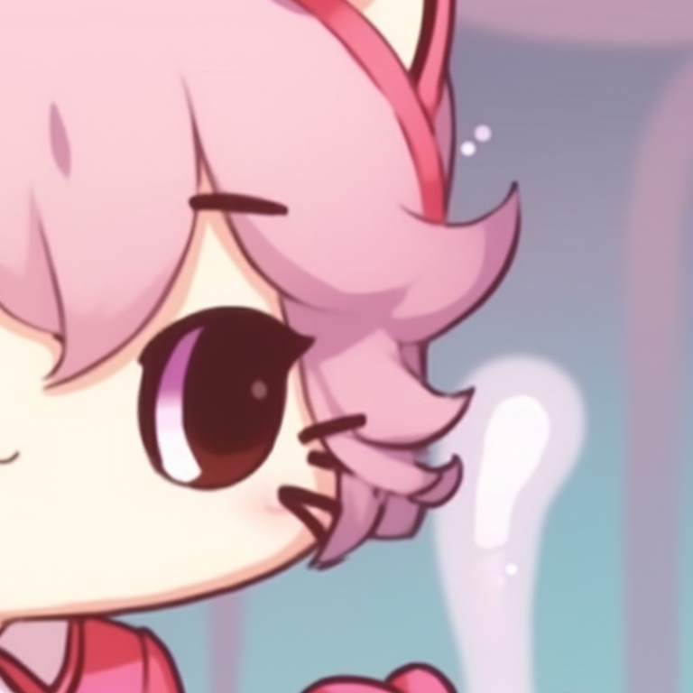 Two characters in a close-up shot, half-frames showing matching Hello Kitty necklaces. hello kitty themed matching pfp pfp for discord.