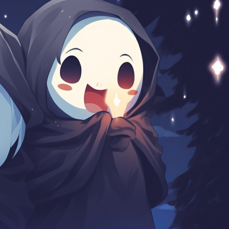 Ghost characters under a mistletoe, pastel colors and a sweet, romantic atmosphere. matching christmas pfp ghost icons pfp for discord.