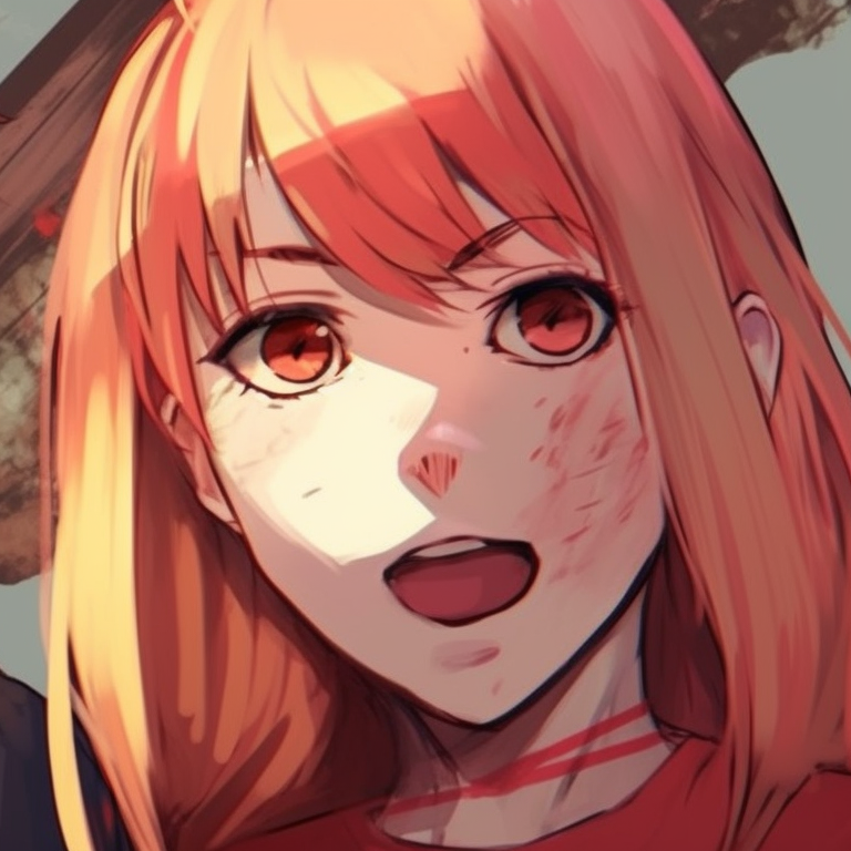 Two characters Aki and Denji, contrasting auras, minimalistic style, back-to-back stance indicating camaraderie. chainsaw man pfp for duo pfp for discord.