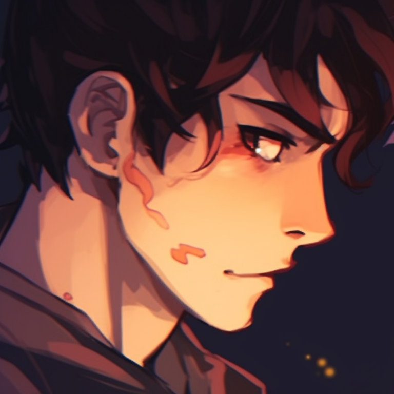 Two characters showcasing earthy tones, careful shading, and a pose expressing affection. real-life match pfp for couples pfp for discord.