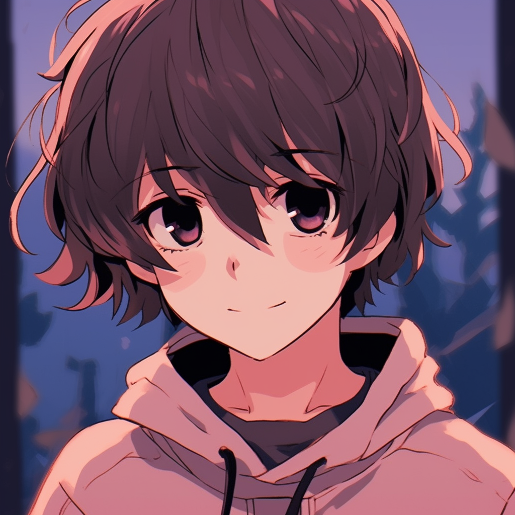 Charming anime boy profile picture, comfortable tones and clean outlines. cute aesthetic anime pfp pfp for discord.