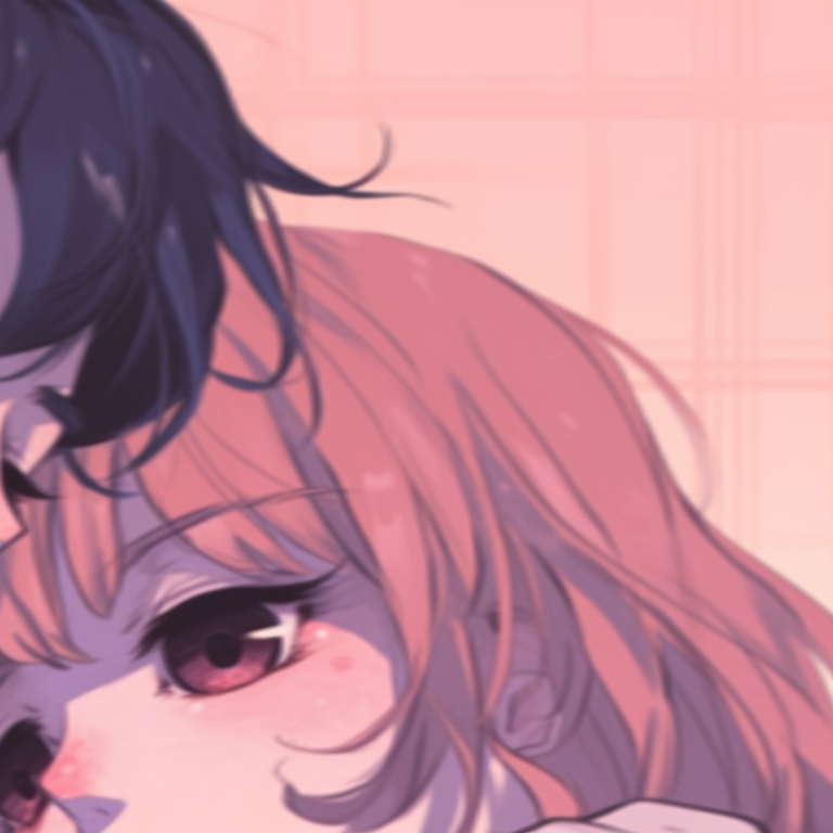 Two characters under a sakura tree, detailed petals and soft glowing light cute couple matching aesthetics pfp pfp for discord.