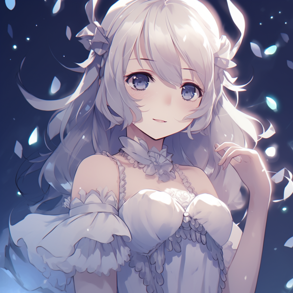 Magical girl character striking a pose, with the moon in the background, dynamic composition and smooth line work. unique female anime pfp pfp for discord.