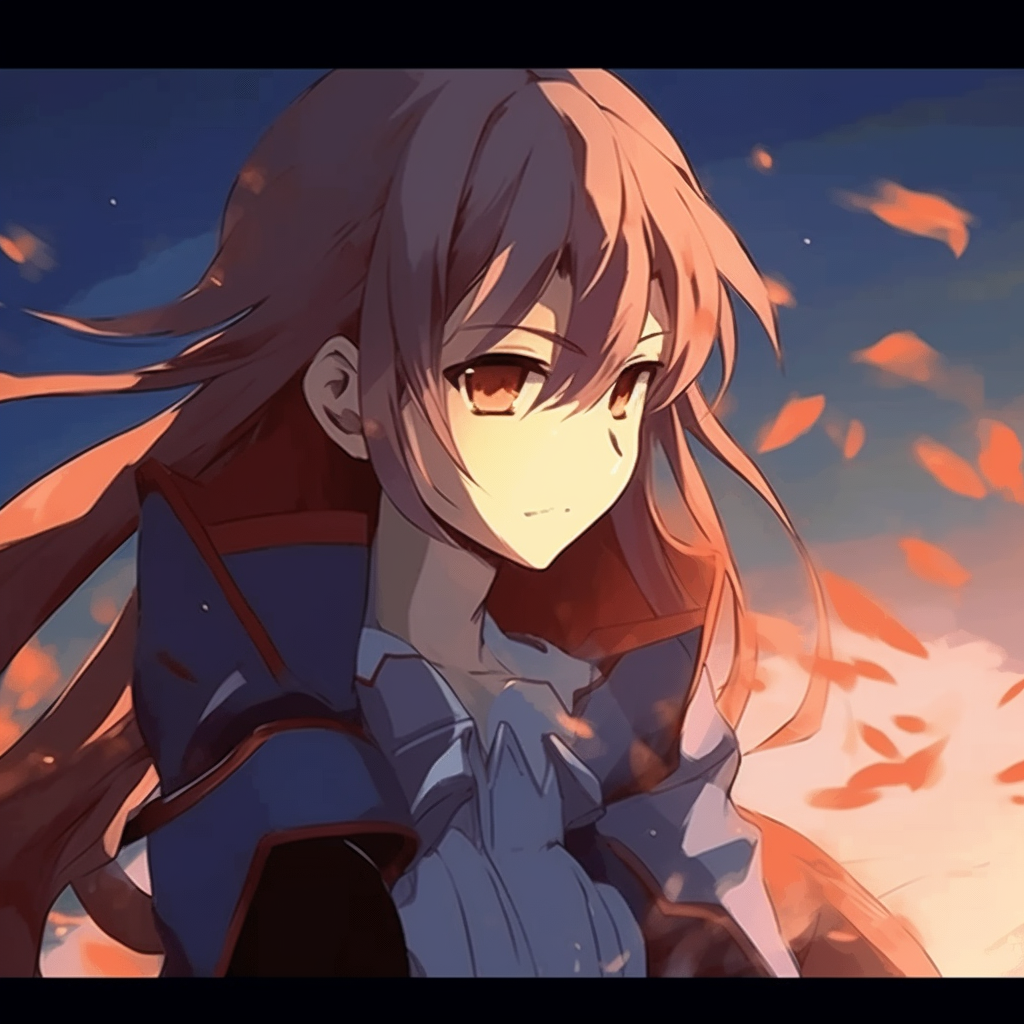 Asuna Yuuki in Battle Mode, showcasing exquisite detail and vibrant hues. intricate anime pfp gifs collection