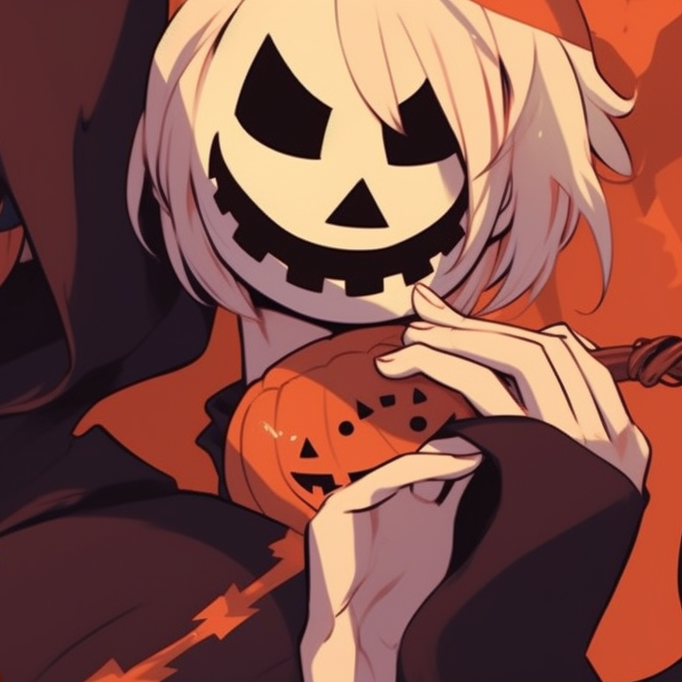 Two characters standing under a spooky tree, deep purples and blues, moonlight casting harsh shadows. seasonal matching aesthetic halloween pfp pfp for discord.