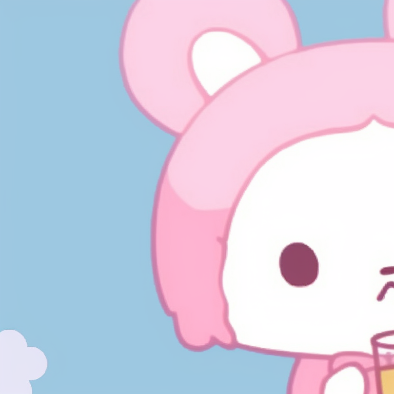 Two Sanrio characters, vibrant and contrasting colors, light-hearted tone. modern matching sanrio pfp pfp for discord.
