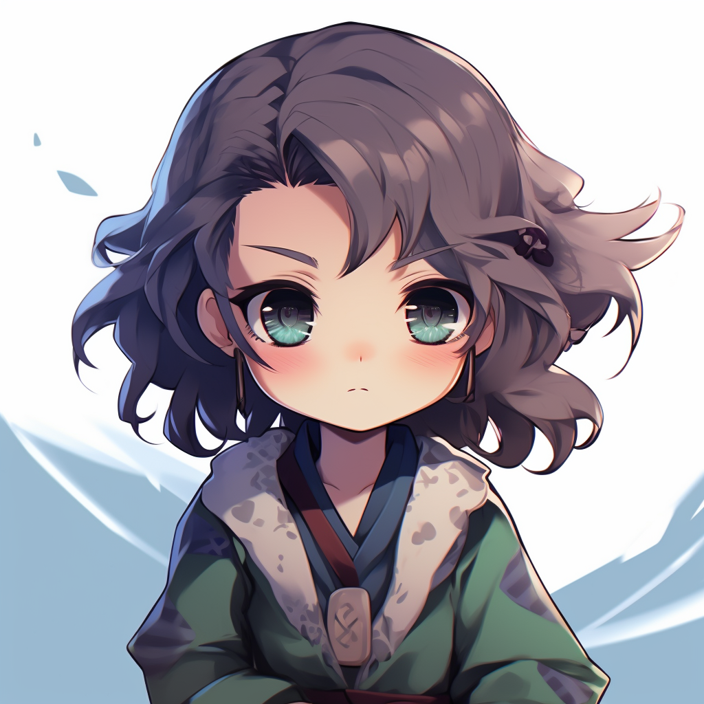 Tanjiro from Demon Slayer in a cute chibi form, vibrant colors and simple lines. aesthetic cute anime pfp anime pfp