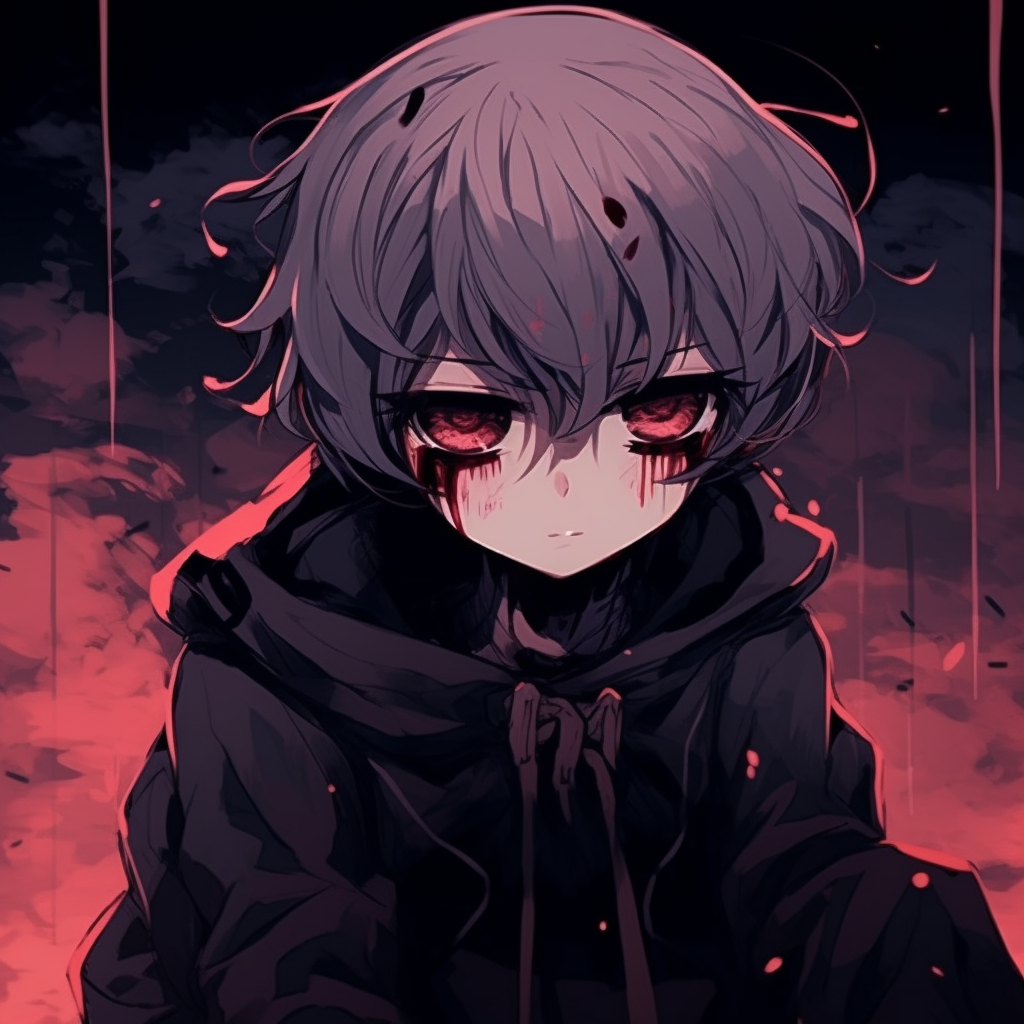 Close-up of Kaneki's ghoul eye, intense gaze with red accents. pfp aesthetic anime pfp for discord.