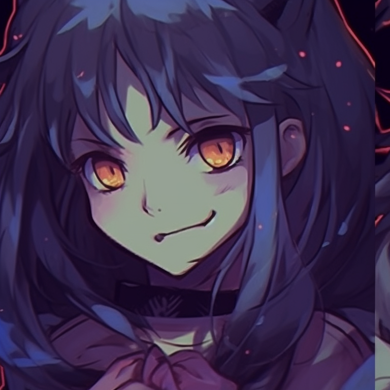 Two characters, both in silly monster costumes, bright colors and a playful feel. halloween theme matching pfp ideas pfp for discord.