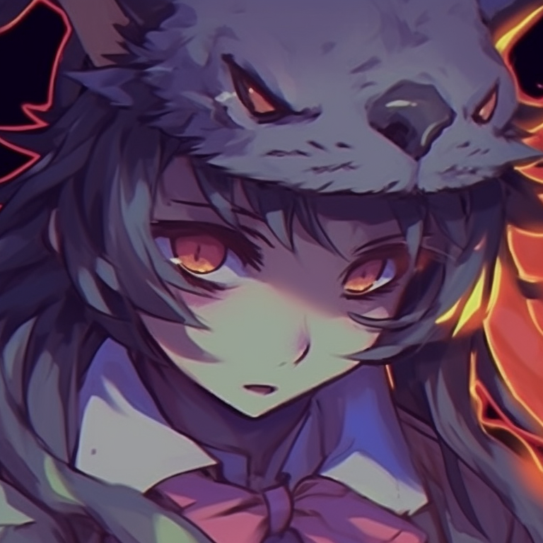 Two characters, both in silly monster costumes, bright colors and a playful feel. halloween theme matching pfp ideas pfp for discord.