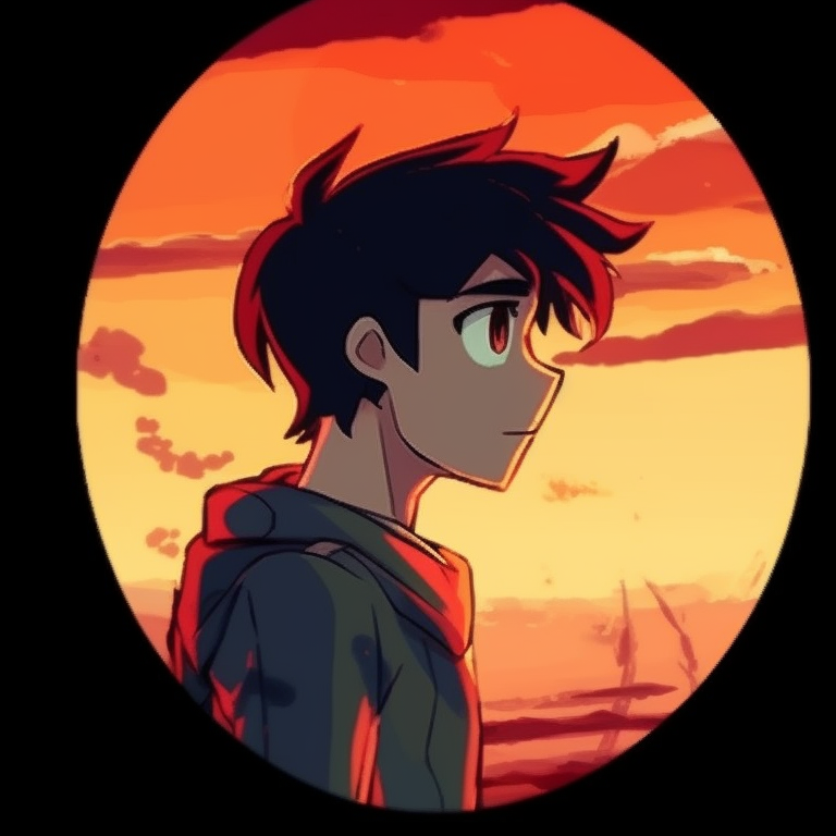 Two characters beneath cherry blossom trees, soft color palette, gazing at each other. innovative cartoon matching pfp designs pfp for discord.