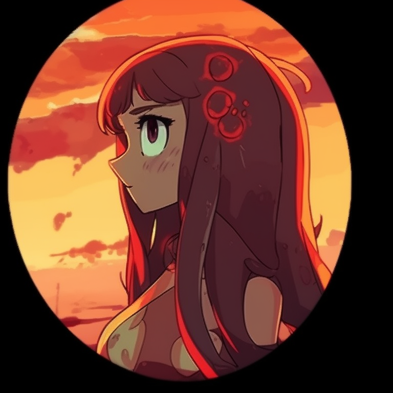 Two characters beneath cherry blossom trees, soft color palette, gazing at each other. innovative cartoon matching pfp designs pfp for discord.