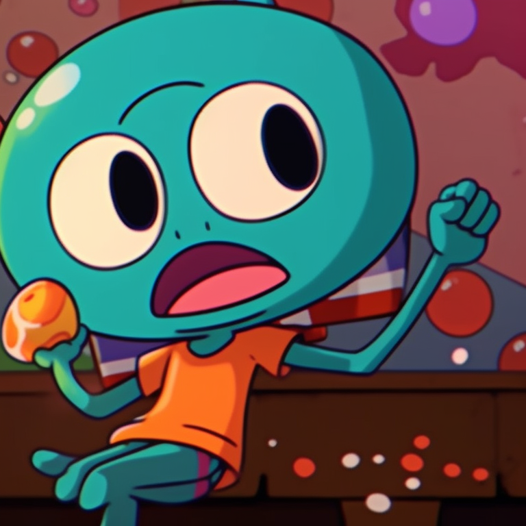 Gumball and Darwin, with exaggerated expressions and bold, primary colors, standing against a fun, lively backdrop. gumball and darwin show pfp pfp for discord.