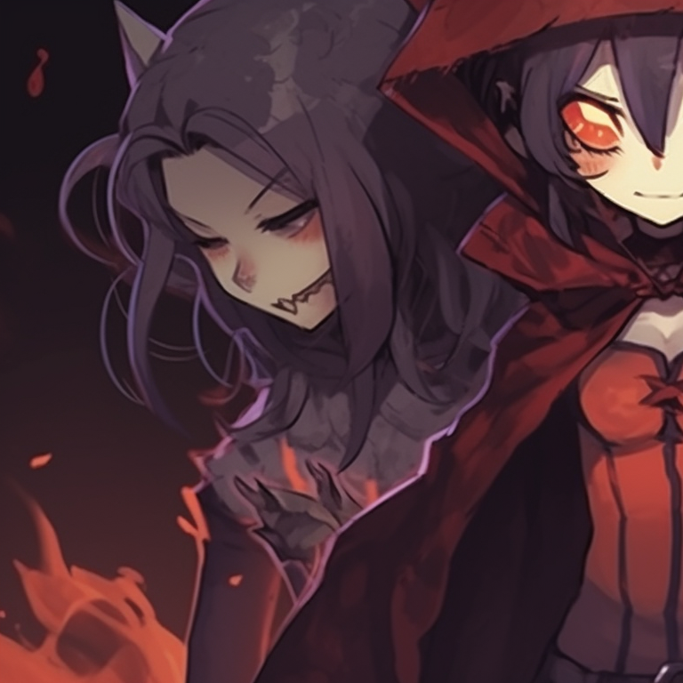 Three characters in costumes representing iconic horror movie characters, strong contrast and spooky mood, standing shoulder to shoulder. trio pfp for halloween pfp for discord.