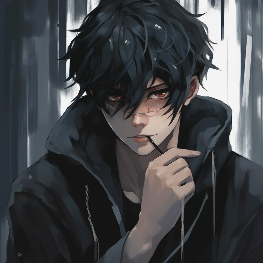 Hidden character in the background with subtle colors and shadow effects. anime male pfp ideas pfp for discord.