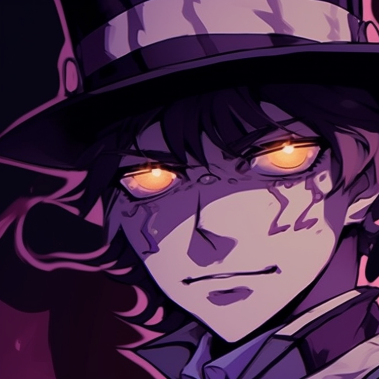 Two Jjba characters in an eerie night setting, dressed in battle-ready costumes, earthy tones and drastic expressions. jjba matching pfp halloween special icons pfp for discord.