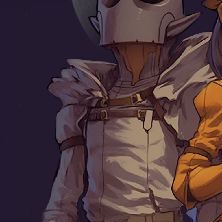 Profiles of orange pumpkin and Casca in Pumpkin helmets, attention to armor detail berserk characters in halloween outfits pfps pfp for discord.