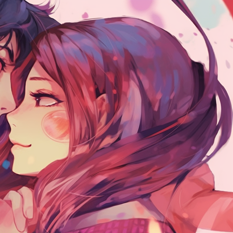 An edgy pair, distinct character designs and intense expressions. manga themed couple pfp matching pfp for discord.