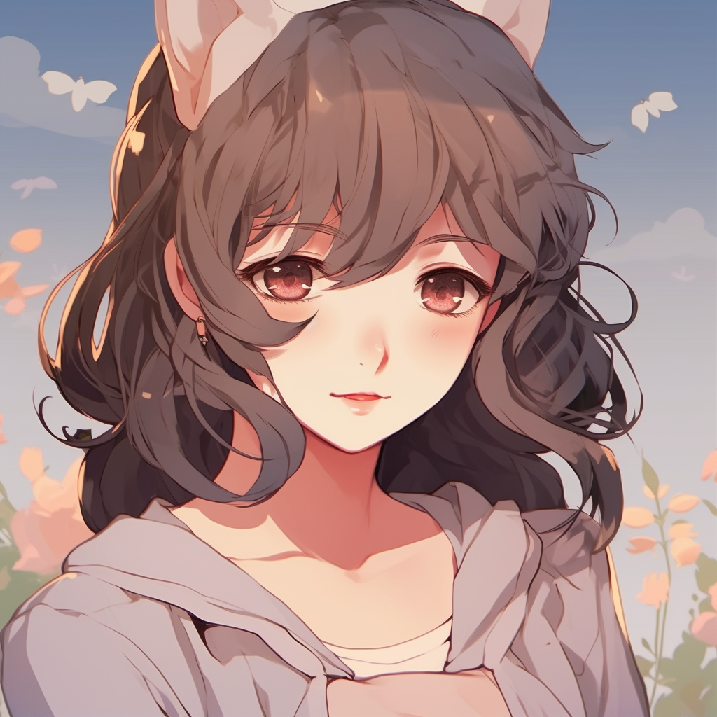 Close-up face view of vintage anime character, detailed eyes and subdued color palette anime vintage pfp