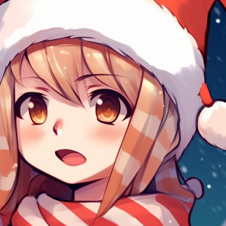 Two characters under a garland, detailed background and rich colors. matching cute christmas pfp aesthetic themes pfp for discord.