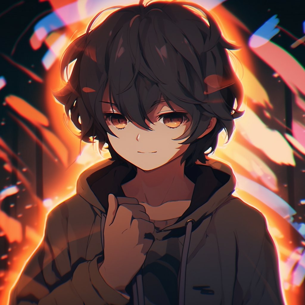 Anime boy in a futuristic aesthetic, highlighting sharp details and contrast. pfp anime with aesthetic feel
