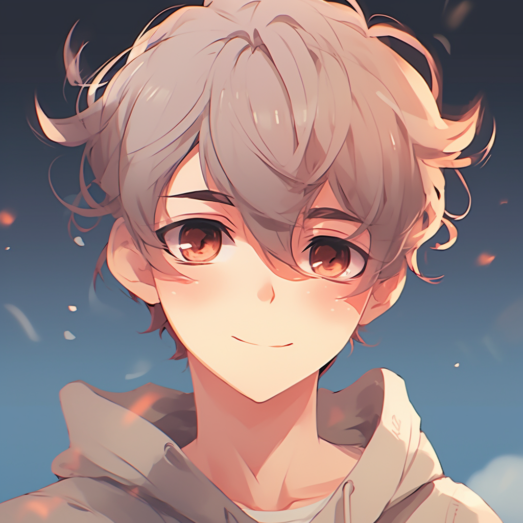 Anime boy with soft eyes, expressive gaze portrayed through intricate detailing. cute anime boy pfp anime pfp