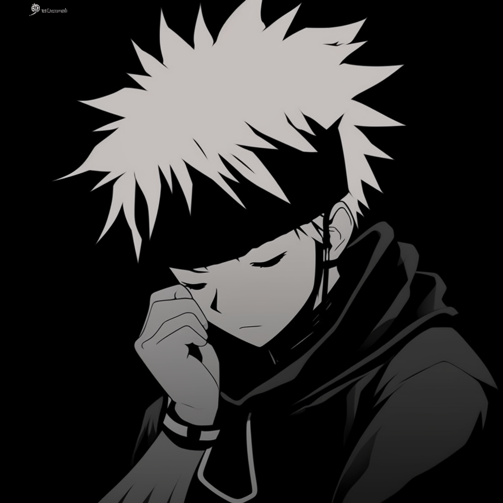 Mech robot design in black, sharp lines and a high tech feel. anime black pfp for boys pfp for discord.