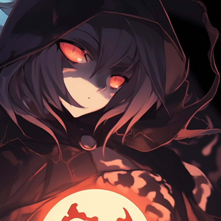 Two characters with painted jack-o'-lantern faces, warm lighting against a dark background. dark matching pfp halloween theme designs pfp for discord.