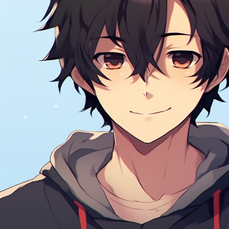 Hori and Miyamura sharing a sweet moment, soft pastel colors and gentle atmosphere. horimiya character profiles pfp for discord.