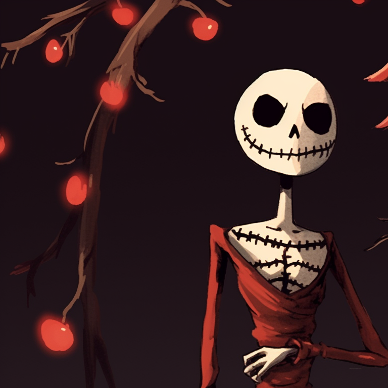 Two characters in a nightmarish snowy landscape, their cold fear mirrored in the icy tones. matching scary christmas pfp horror film art pfp for discord.