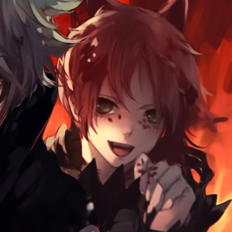 Two characters in masquerade masks, detailed line work and rich, deep hues. spooky boys match pfp halloween night pfp for discord.