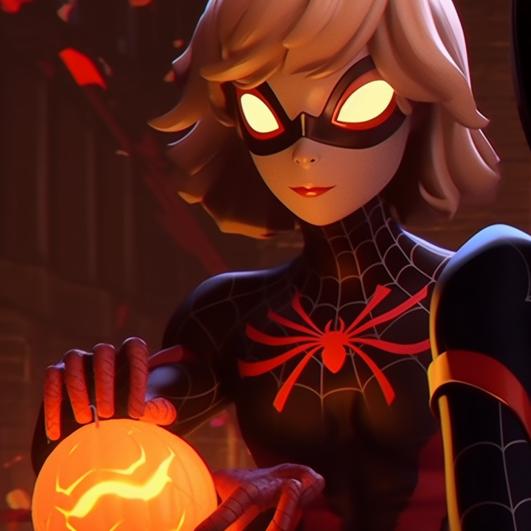 Gwen and Miles swinging through a moonlit sky, bold lines and dynamic poses. spiderverse gwen and miles matching pfp pfp for discord.